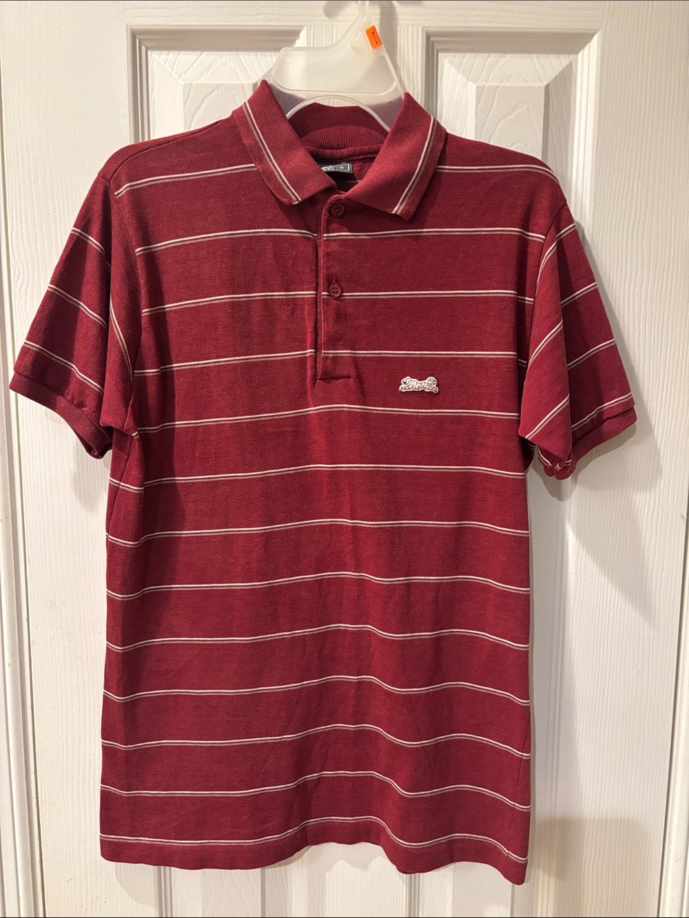 LeTigre Burgundy Stripped polo shirt- Boys Medium